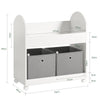SoBuy KMB53-W Étagère de Rangement Roulantes, Bibliothèque pour Enfants, Étagère à Livres, Armoire à Jouets avec 1 Étagère, 2 Paniers et 4 roulettes |Prévente