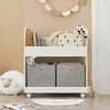 SoBuy KMB53-W Étagère de Rangement Roulantes, Bibliothèque pour Enfants, Étagère à Livres, Armoire à Jouets avec 1 Étagère, 2 Paniers et 4 roulettes |Prévente