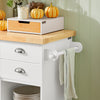 SoBuy KNL03-WN îlot central Desserte Roulante Chariot de Cuisine Meuble de Rangement à roulettes Chariot de Service Buffet