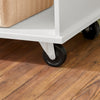 SoBuy KNL03-WN îlot central Desserte Roulante Chariot de Cuisine Meuble de Rangement à roulettes Chariot de Service Buffet