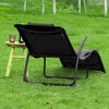 SoBuy OGS45-SCH Chaise Longue Pliable Transat de Jardin Bascule avec Appui-tête