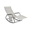 SoBuy OGS47-HG Fauteuil à Bascule Adulte, Chaise Longue, Transat Relaxation Ergonomique avec Pochette Latérale
