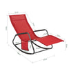 SoBuy OGS47-R Fauteuil à Bascule Adulte, Chaise Longue, Transat Relaxation Ergonomique avec Pochette Latérale