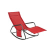 SoBuy OGS47-R Fauteuil à Bascule Adulte, Chaise Longue, Transat Relaxation Ergonomique avec Pochette Latérale