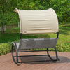 SoBuy OGS50-HG Double Chaise Longue, Transat à Bascule 2 Places,avec Toit Pare-soleil, Dossier et Coussin