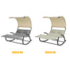 SoBuy OGS50-HG Double Chaise Longue, Transat à Bascule 2 Places,avec Toit Pare-soleil, Dossier et Coussin