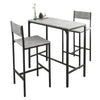 SoBuy OGT03-HG Ensemble Table de Bar + 2 Chaises Set de 1 Table + 2 Tabouret Haut de Bar Table Haute