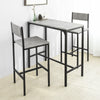SoBuy OGT03-HG Ensemble Table de Bar + 2 Chaises Set de 1 Table + 2 Tabouret Haut de Bar Table Haute