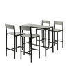 SoBuy OGT14-HG Set de Table Haute + 4 Chaises de Bar Ensemble Table de Bar + 4 Tabourets de Bar avec Repose-Pieds