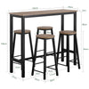 SoBuy OGT22-SCH Set de Table + 4 Tabourets de Bar Avec Repose-Pieds - Ensemble Table Haute de Cuisine Mange-Debout (Noir)