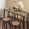 SoBuy OGT22-SCH Set de Table + 4 Tabourets de Bar Avec Repose-Pieds - Ensemble Table Haute de Cuisine Mange-Debout (Noir)