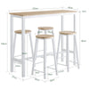 SoBuy OGT22-WN Set de Table + 4 Tabourets Ensemble Table de Bar Bistrot + 4 Tabourets de Bar avec Repose-Pieds