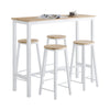 SoBuy OGT22-WN Set de Table + 4 Tabourets Ensemble Table de Bar Bistrot + 4 Tabourets de Bar avec Repose-Pieds