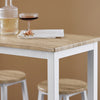 SoBuy OGT22-WN Set de Table + 4 Tabourets Ensemble Table de Bar Bistrot + 4 Tabourets de Bar avec Repose-Pieds