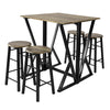 SoBuy OGT24-N Set de 1 Table + 4 Chaises Ensemble Table de Bar bistrot + 4 tabourets Table Mange-Debout Table Haute Cuisine Table à Manger