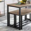 SoBuy OGT25-N Ensemble Table à Manger et bancs, Set de 3 pieces, avec 2 bancs pour Cuisine, Salle à Manger, Salon