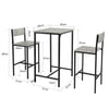 SoBuy OGT27-HG Ensemble Table de Bar + 2 Chaises de Bar Table Mange-Debout Table Haute Cuisine
