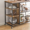 SoBuy SVW18-F Desserte de Cuisine à roulettes, Étagère de Cuisine, Chariot de Service Meuble de Rangement Style Industriel, Cadre en Acier Stable