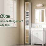 Le meuble colonne de salle de bain fin 20×20×180 cm — petit format, grand rangement