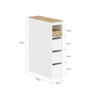 SoBuy BZR54-K-W Meuble WC Rangement, Meuble Salle de Bain 20cm avec 3 Tiroirs, Petit Armoire Salle de Bain Rangement, Etagere WC Mobile pour Toilette et Cuisine, Blanc, 60x20x82,3cm