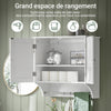 SoBuy BZR84-W Meuble Salle de Bain Suspendu Armoire Murale Blanc 60 x 30 x 60 cm, Meuble Haut Salle de Bain avec Étagères Réglables, Rangement pour WC et Toiles, Solution Pratique pour Petits Espaces
