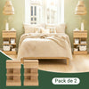 SoBuy FBT49-Nx2 Lot de 2 Table de Chevet - Table de Nuit avec 1 tiroir et 2 étagères, Table d'appoint pour Chambre à Coucher - Meuble de Rangement Moderne L39 x P39 x H65 cm Naturel