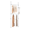 SoBuy FRG109-II-HG Tringle à Vêtements Télescopique, Portant à Vêtements Robuste, Penderie Ouverte Réglable avec Barres de Suspension pour Chambre, Dressing, Gris