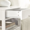 SoBuy FRG258-W Table de Chevet Bout de Canapé Table d'Appoint avec 2 tiroirs et 1 étagère de rangement
