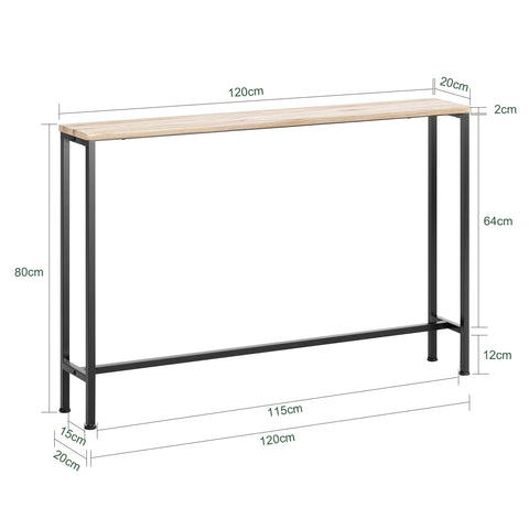 SoBuy FSB19-XL-Z Table Console Table d'appoint Bout de canapé Table d’entrée Cadre et 4 Pieds en Fer