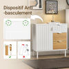 SoBuy FSB91-WN Meuble de Rangement Multifonction pour Entrée, Salon et Cuisine - Commode Chambre avec 3 Tiroirs et 1 Porte, Meuble à Chaussures, Pieds en Métal, Facile à Assembler, L75xP35xH76 cm