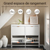 SoBuy FSR186-II-W Meuble Rangement Chaussure, Meuble d'Entrée, Armoire à Chaussures avec 4 Abattants, Rangement Compact pour Couloir, Salon, Blanc, 104x23x82cm