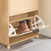 SoBuy FSR200-II-N Meuble à Chaussures Entrée Meuble de Rangement à 2 Abattants, Design Système Anti-Basculement,jusqu'à Taille EU 47, Meuble Chaussures pour 8 Paires, Bois Clair, 60 x 24 x 83 cm