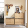 SoBuy FSR200-II-N Meuble à Chaussures Entrée Meuble de Rangement à 2 Abattants, Design Système Anti-Basculement,jusqu'à Taille EU 47, Meuble Chaussures pour 8 Paires, Bois Clair, 60 x 24 x 83 cm