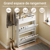 SoBuy FSR207-W Meuble à Chaussures Blanc, Rangement Chaussures Entrée, Tiroir et 2 Portes Battantes, Design Compact, Facilité d'Installation, MDF, Meuble Rangement Multi-Fonctionnel, 80x19x107 cm