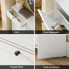 Prévente SoBuy FSR208-W Meuble à Chaussures Entrée, Meuble Chaussures avec 2 Tiroirs et 4 Portes Rabattables, Rangement Pratique pour 12 Paires de Chaussures, Blanc, MDF E1