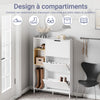 SoBuy FSR209-WN Meuble à Chaussures Entrée - Armoire à Chaussures Blanc Compacte - Rangement pour 9 Paires de Chaussures - Idéal pour Petits Espaces et Appartements - MDF+Bambou, 90x19x129,5cm
