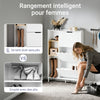 SoBuy FSR209-WN Meuble à Chaussures Entrée - Armoire à Chaussures Blanc Compacte - Rangement pour 9 Paires de Chaussures - Idéal pour Petits Espaces et Appartements - MDF+Bambou, 90x19x129,5cm