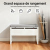 SoBuy FSR88-W Banc de Rangement avec Coussin Rembourré Meuble Bas Entrée Commode à Chaussure Banquette Confortable ave