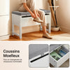 SoBuy FSR88-W Banc de Rangement avec Coussin Rembourré Meuble Bas Entrée Commode à Chaussure Banquette Confortable ave