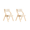 SoBuy FST40-Wx2 Chaises Pliantes Tapissées Lot de 2, Chaise de Réunion en Bois avec Assise Rembourrée, Chaise Bureau Chaise Pliable Portable pour Cuisine, Bureau, Salon, Économie d'Espace Blanc