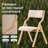 SoBuy FST40-Wx2 Chaises Pliantes Tapissées Lot de 2, Chaise de Réunion en Bois avec Assise Rembourrée, Chaise Bureau Chaise Pliable Portable pour Cuisine, Bureau, Salon, Économie d'Espace Blanc