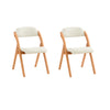 SoBuy FST92-Wx2 Chaise Salle à Manger Lot de 2 Pliante Bois Rembourrée Ergonomique - Chaise de Cuisine et de Bureau Compacte pour Salle à Manger ou Salon, pour Petits Espaces Blanc