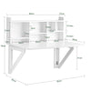 SoBuy FWT07-II-W Bureau Table Murale Rabattable avec Armoire Murale intégrée, Table Cuisine Pliable, Table de Repas