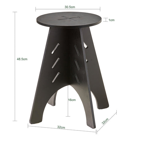 SoBuy HFBT01-K-SCH Noir Table d'appoint Ronde en Bois Table Basse Ronde Table de Nuit Table de Chevet Bouts de Canapé Marron en Tenons et Mortaises