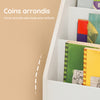 SoBuy KMB01-W Bibliothèque Enfant Rangement Jouet Enfant avec 3 Étagères et 2 Compartiments Ouverts Meuble Rangement Jouet Étagère Bibliothèque Porte-revues Blanc 73x30x80 cm
