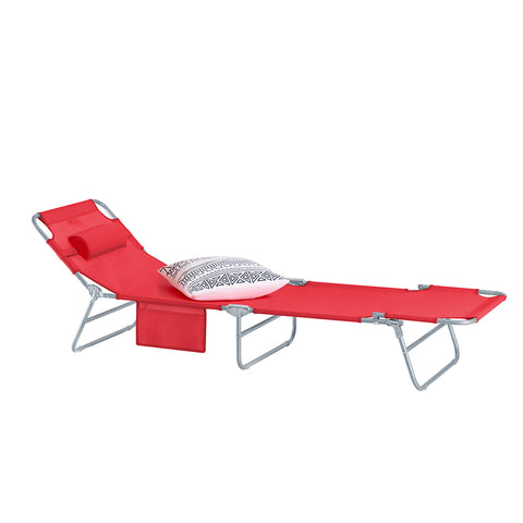 SoBuy OGS35-R Chaise Longue Bain de soleil Transat de Jardin Pliant Chaise de Camping inclinable