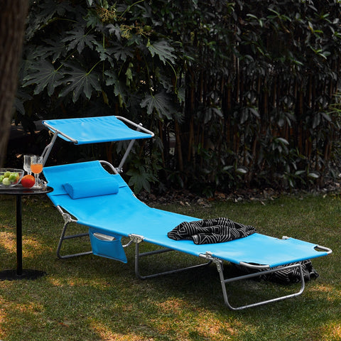 SoBuy OGS48-Bx2 Lot de 2 Chaise Longue Bain de Soleil Transat de Relaxation Pliable et Réglable
