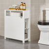 SoBuy BZR83-W Meuble de Rangement Salle de Bain Étroit, Support Papier Toilette, Armoire Toilettes WC avec 2 Paniers Amovibles Rangement Polyvalente