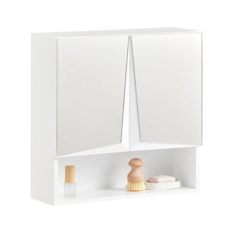 SoBuy BZR94-W Meuble Haut de Salle de Bain Meuble Mural Armoire Suspendue Placard de Rangement Toilettesl