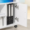 SoBuy FBT106-W Support Imprimante Roulant Bureau Mobile Caisson Meuble de Rangement Bureau avec tiroir et porte Blanc